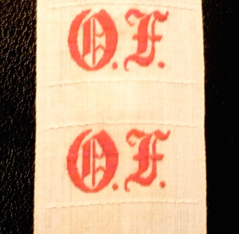OF - 36 Stoffmonogramme in Frakturschrift